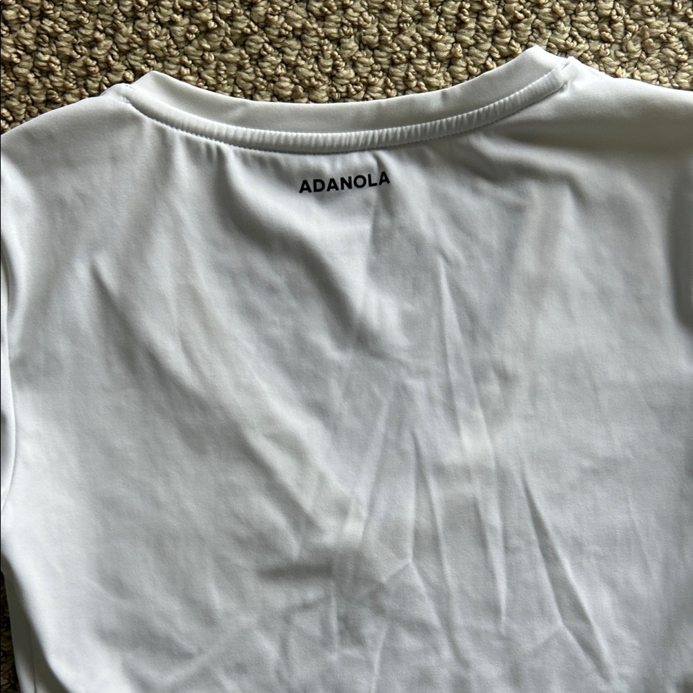 Adanola White Performance Tee with Back Logo